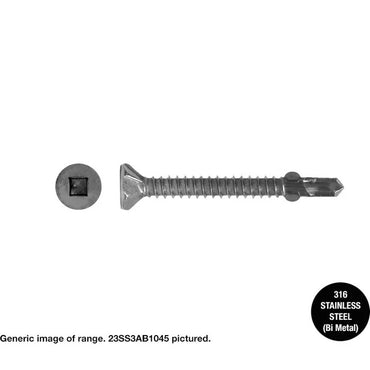 Macsim Self Drilling Wing-Tip Decking Square Drive Screws Bi-Metal/550 Stainless Steel - 10G x 45mm x box quantity