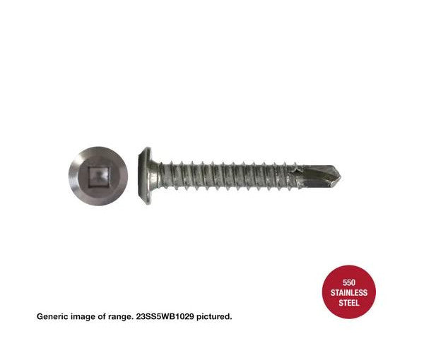 Macsim Wafer Head Self Drilling Screws (Square Drive) 550 Grade Stainless Steel - Various Sizes and Quantities