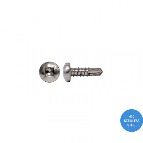 Macsim Pan Head Self Drilling Screws (Square Drive) 410 Grade Stainless Steel - Box of 1000 - Various Sizes