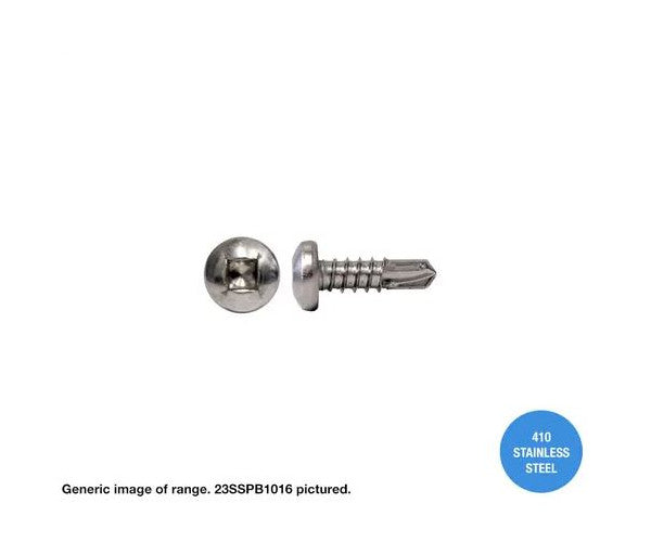 Macsim Pan Head Self Drilling Screws (Square Drive) 410 Grade Stainless Steel - Box of 1000 - Various Sizes