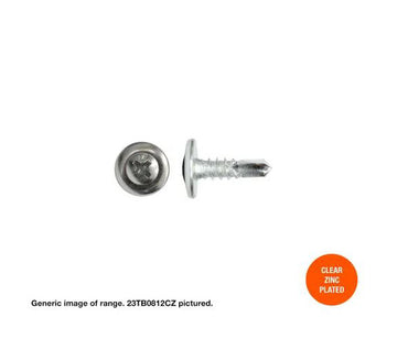 Builders Mate Value Range: Button Head  Clear Zinc Self Drilling Screws - 8G x 12mm - Box of 1000