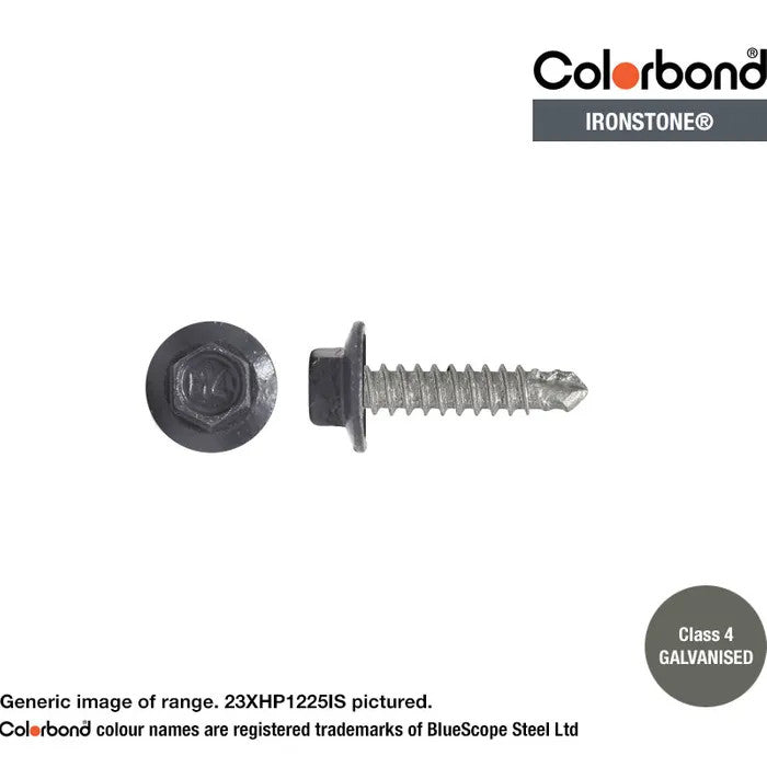 Self Drilling Galvanised Tornado Roofing Screws 12g x 25mm Box of 1000 - Painted Head Options