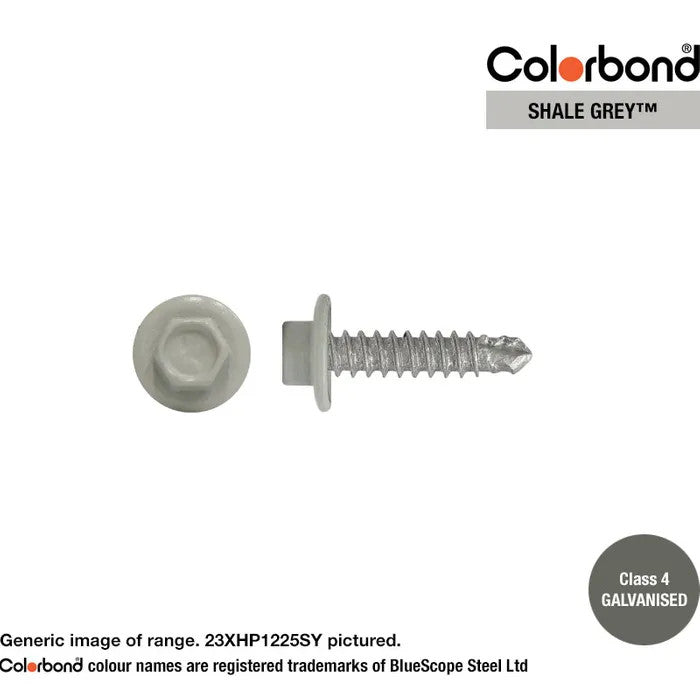 Self Drilling Galvanised Tornado Roofing Screws 12g x 25mm Box of 1000 - Painted Head Options