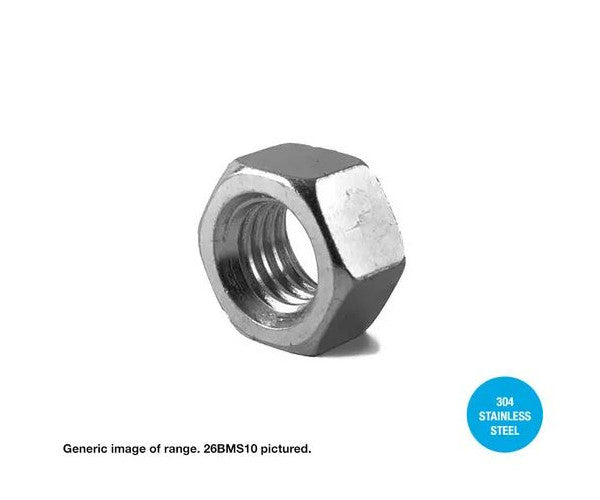 Hex Nuts 304 Stainless Steel - Various Sizes Box of 100