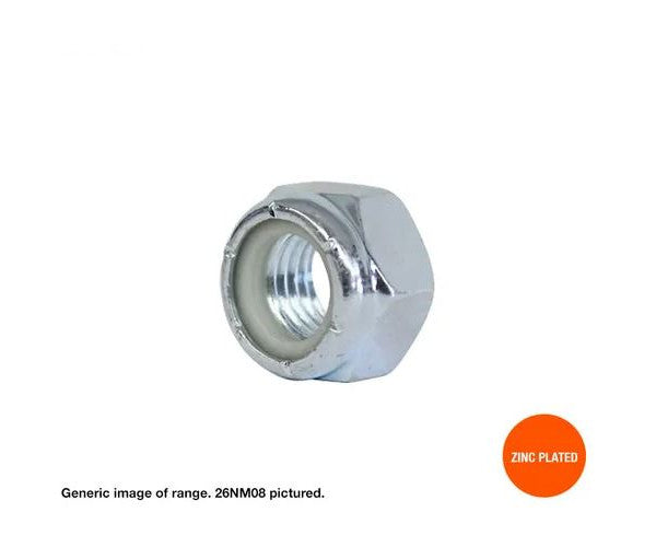 Hex Nylock Zinc Nuts Metric Sizes - Box of 100 or 200