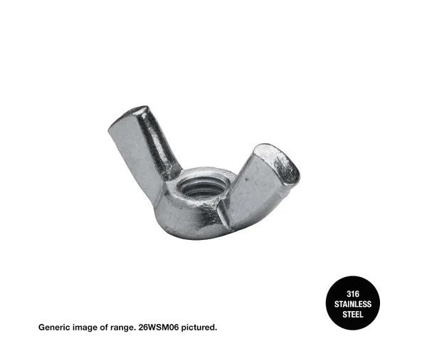 Wing Nut 316 Stainless Steel Box of 100 in Various Metric Sizes