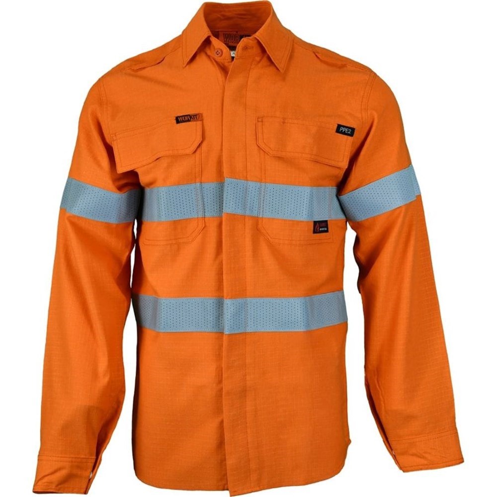 FLAREX RIPSTOP PPE2 FR Inherent 197gsm Taped Orange Shirt - Various Sizes