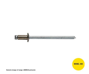 Monel / Steel Dome Head Rivets - max grip x diameter x box quantity