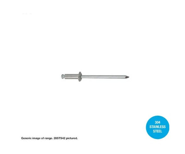 304 Stainless Steel / Steel Dome Head Rivets - Various Sizes and Box Quantities