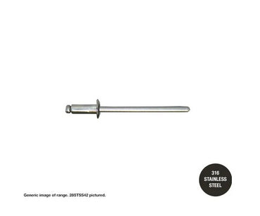 All 316 Stainless Steel Dome Head Rivets - max grip x diameter x box quantity