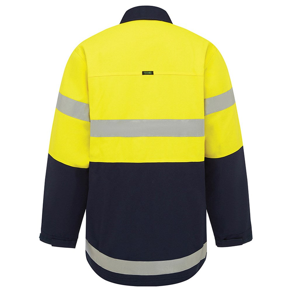 Hi Vis Taped 2 Tone Cotton Drill Jacket - 2 Colour Options in Various Sizes