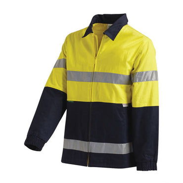 Hi Vis Taped 2 Tone Cotton Drill Jacket - 2 Colour Options in Various Sizes