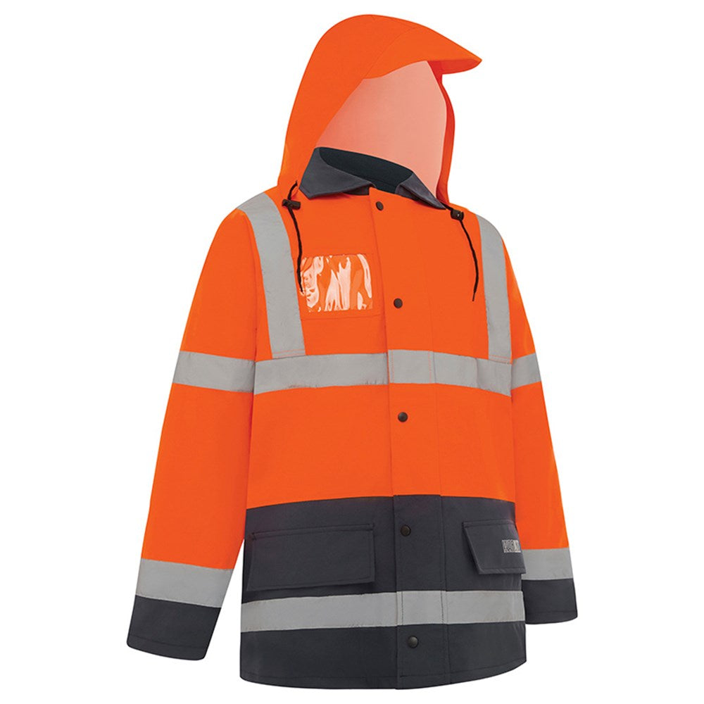 Hi Vis 2 Tone 3/4 Length Wet Weather Taped Jacket - 2 Colour Options in Various Sizes