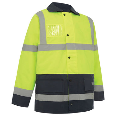 Hi Vis 2 Tone 3/4 Length Wet Weather Taped Jacket - 2 Colour Options in Various Sizes