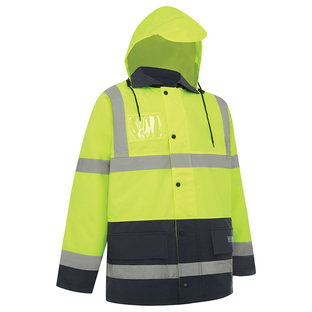Hi Vis 2 Tone 3/4 Length Wet Weather Taped Jacket - 2 Colour Options in Various Sizes
