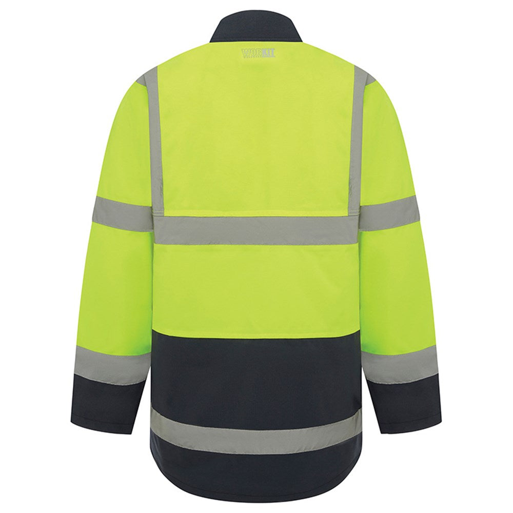 Hi Vis 2 Tone 3/4 Length Wet Weather Taped Jacket - 2 Colour Options in Various Sizes