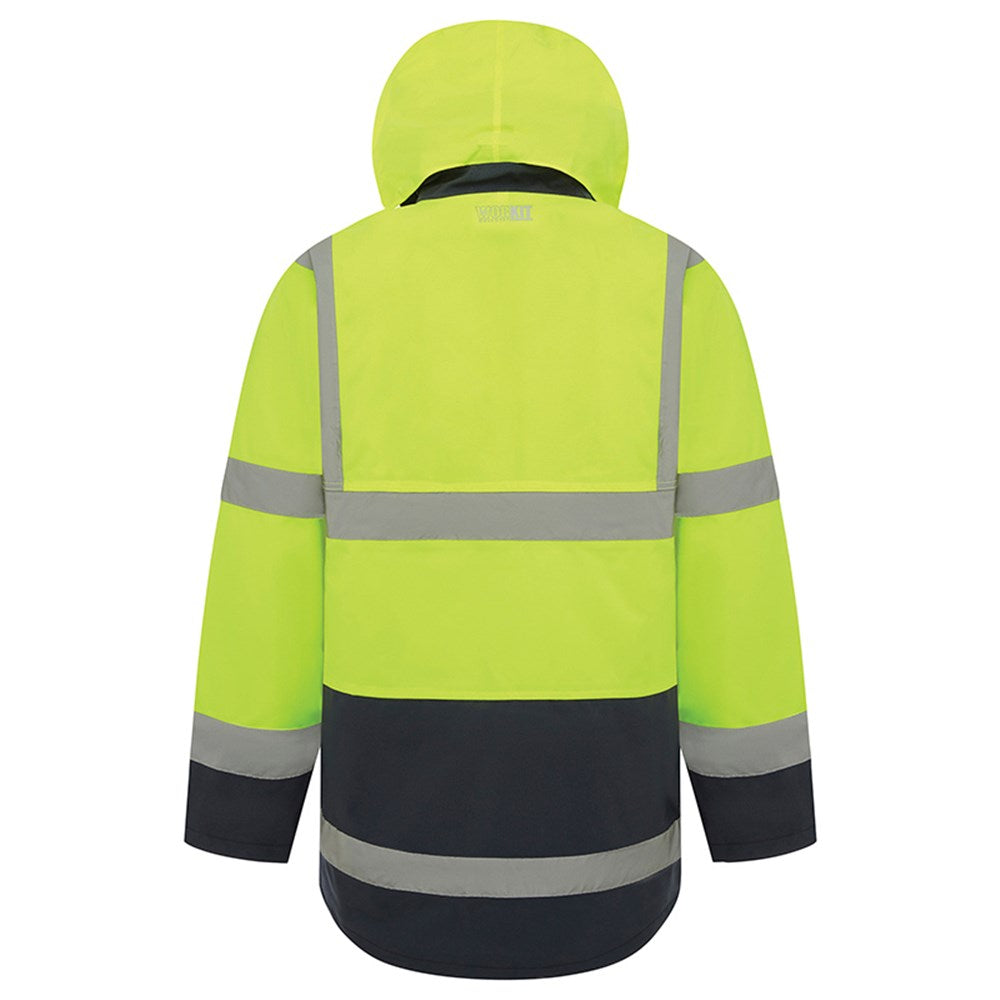 Hi Vis 2 Tone 3/4 Length Wet Weather Taped Jacket - 2 Colour Options in Various Sizes