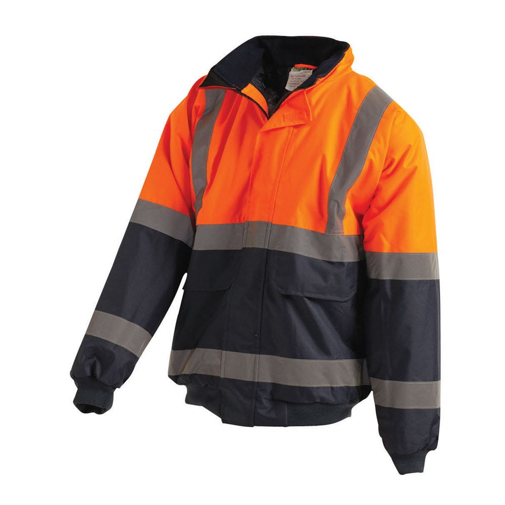Hi Vis 2 Tone Wet Weather Bomber Taped Jacket - 2 Colour Options in Various Sizes