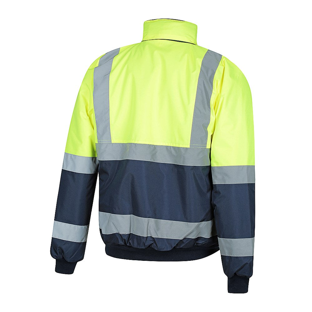 Hi Vis 2 Tone Wet Weather Bomber Taped Jacket - 2 Colour Options in Various Sizes