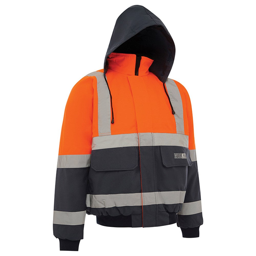 Hi Vis 2 Tone Wet Weather Bomber Taped Jacket - 2 Colour Options in Various Sizes
