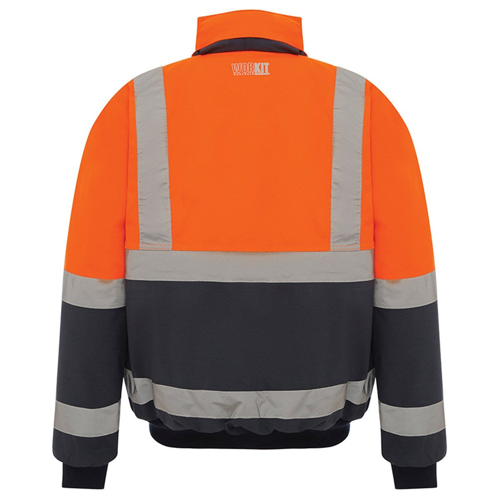 Hi Vis 2 Tone Wet Weather Bomber Taped Jacket - 2 Colour Options in Various Sizes