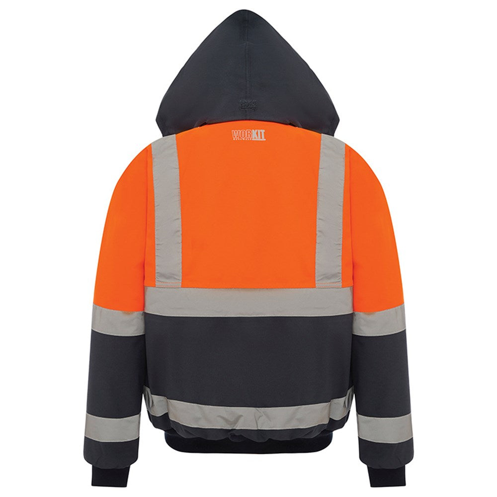 Hi Vis 2 Tone Wet Weather Bomber Taped Jacket - 2 Colour Options in Various Sizes