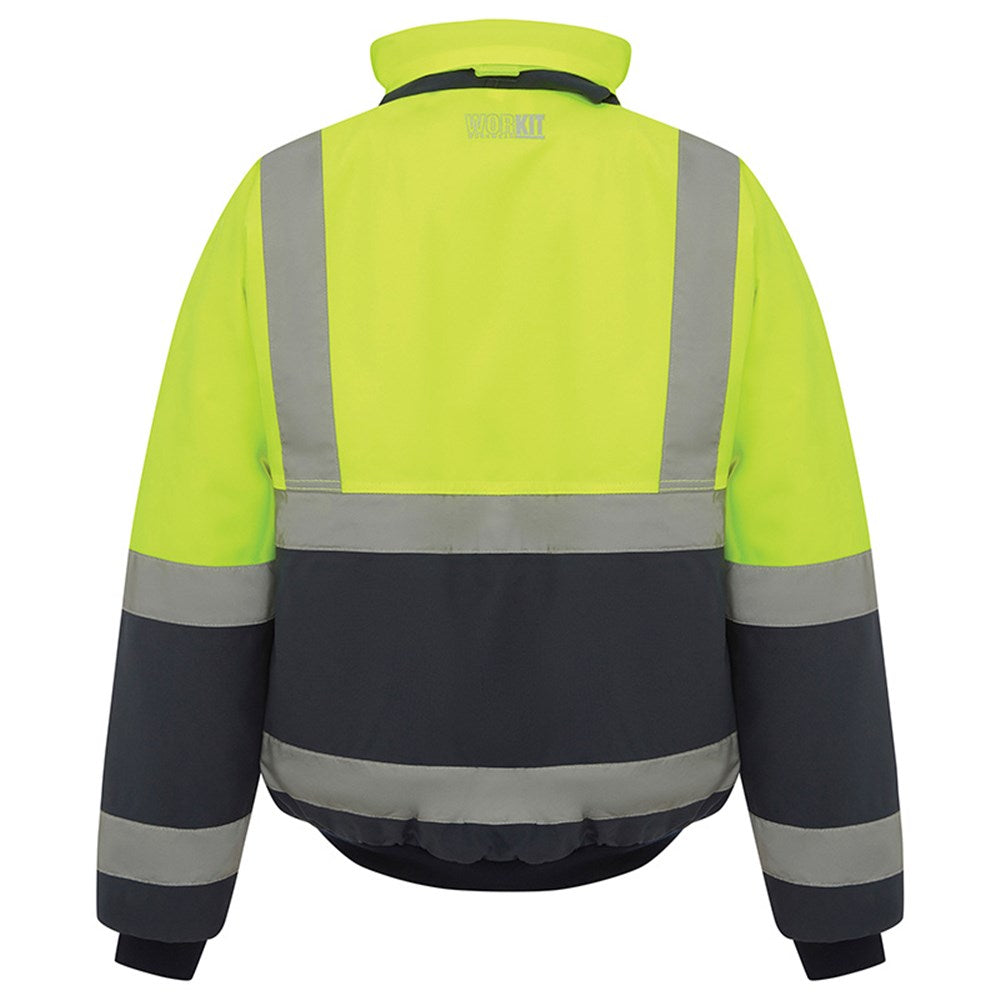 Hi Vis 2 Tone Wet Weather Bomber Taped Jacket - 2 Colour Options in Various Sizes