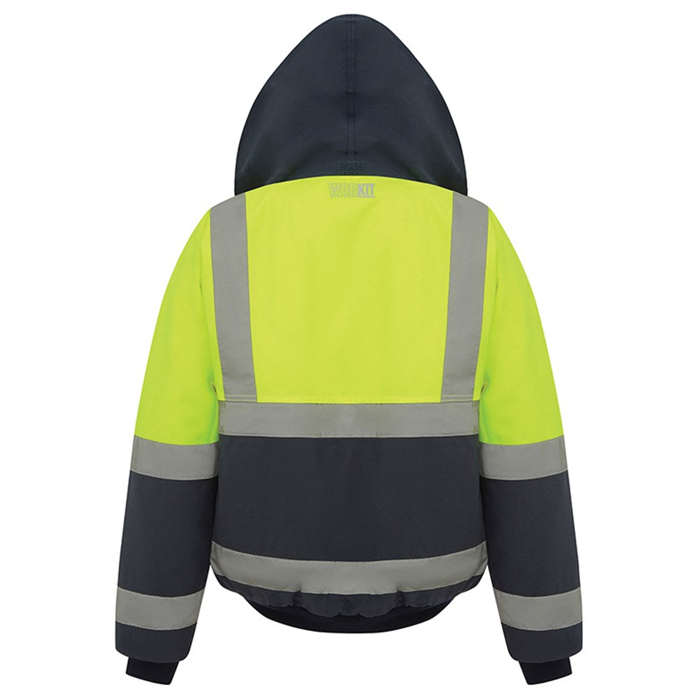Hi Vis 2 Tone Wet Weather Bomber Taped Jacket - 2 Colour Options in Various Sizes