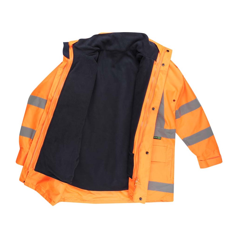 Hi-Vis 2 Tone 5 In 1 Waterproof Biomotion X-Back Rail Taped Jacket Limited Sizes