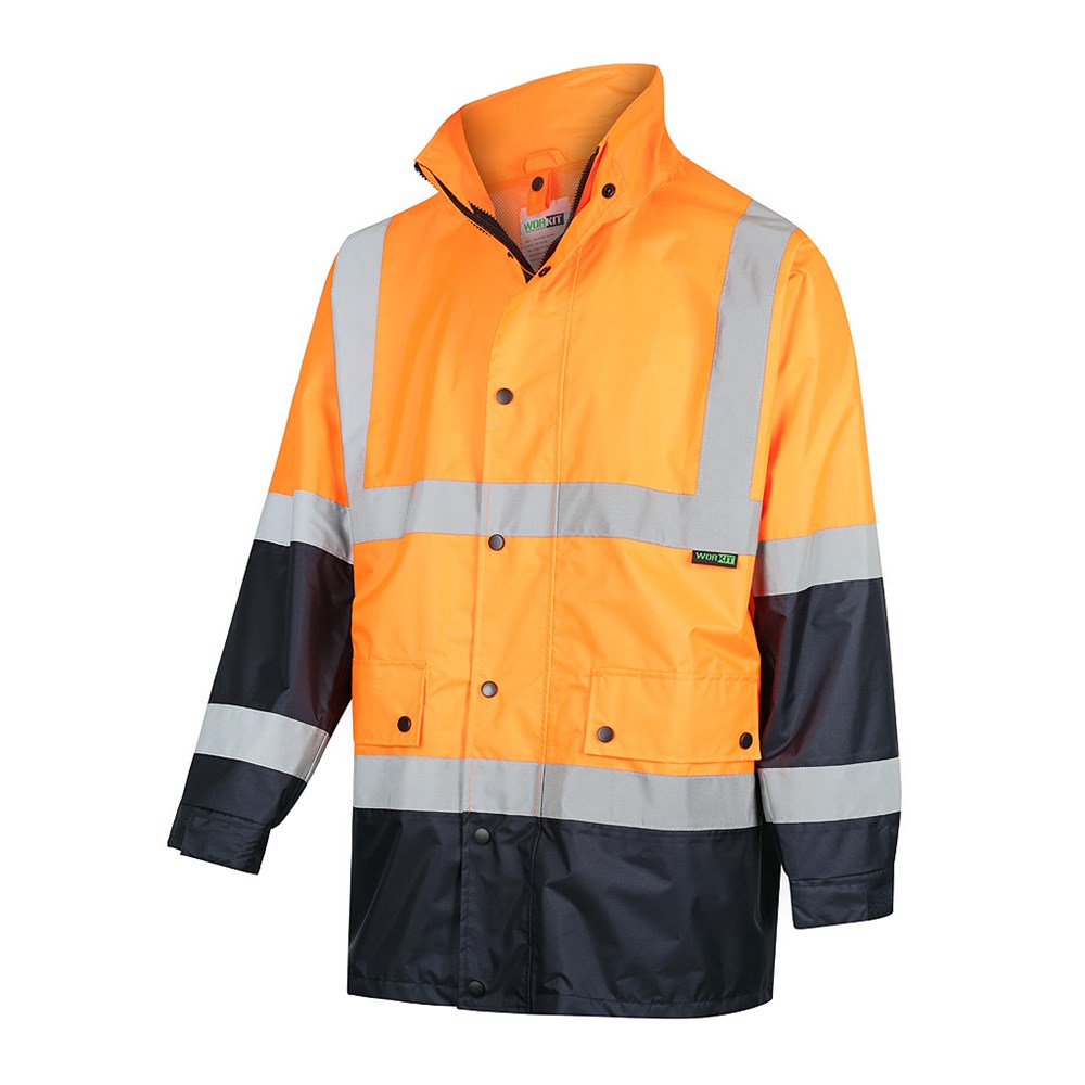Hi Vis Taped 2 Tone Waterproof Rain Jacket - 2 Colour Options in Various Sizes