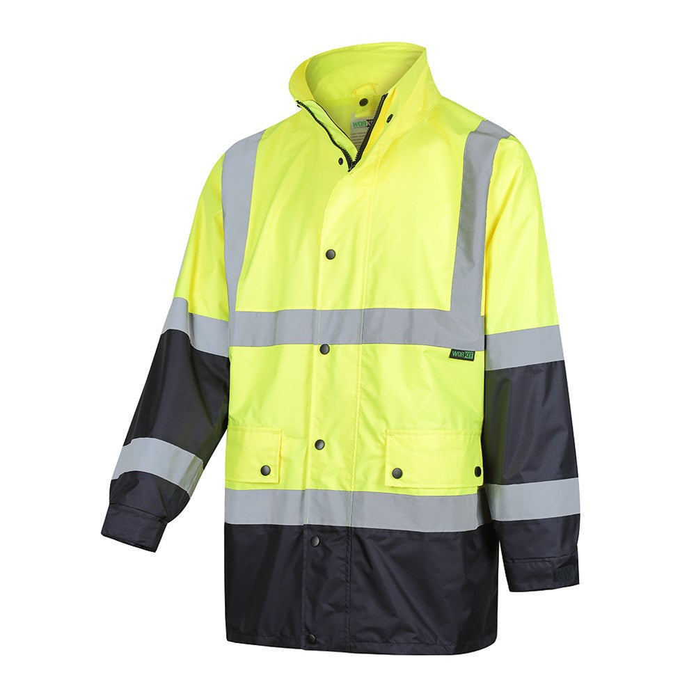 Hi Vis Taped 2 Tone Waterproof Rain Jacket - 2 Colour Options in Various Sizes