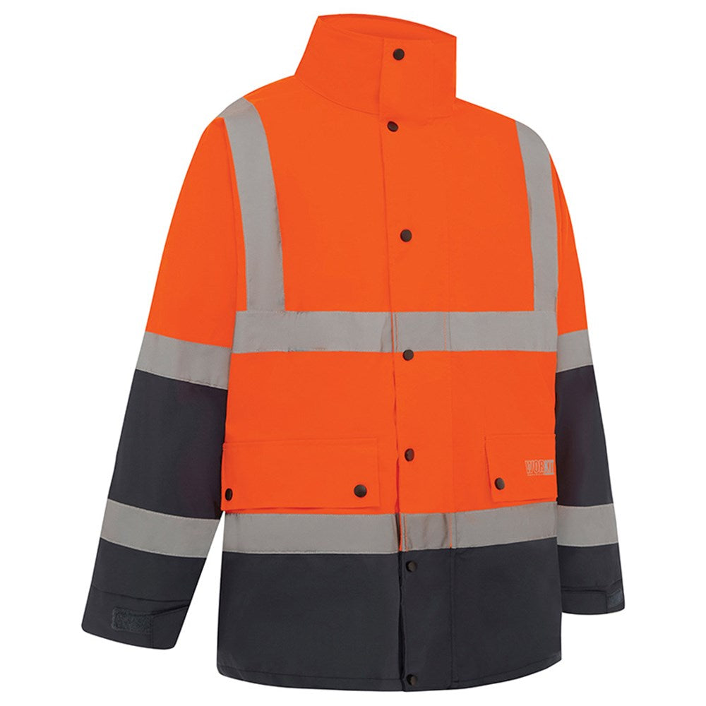 Hi Vis Taped 2 Tone Waterproof Rain Jacket - 2 Colour Options in Various Sizes
