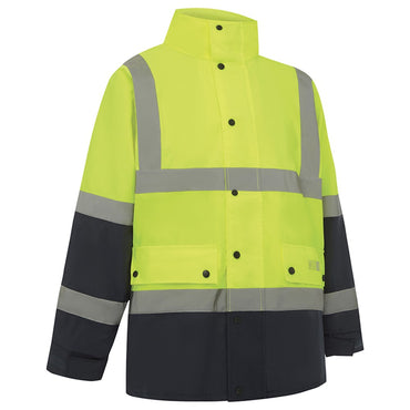 Hi Vis Taped 2 Tone Waterproof Rain Jacket - 2 Colour Options in Various Sizes