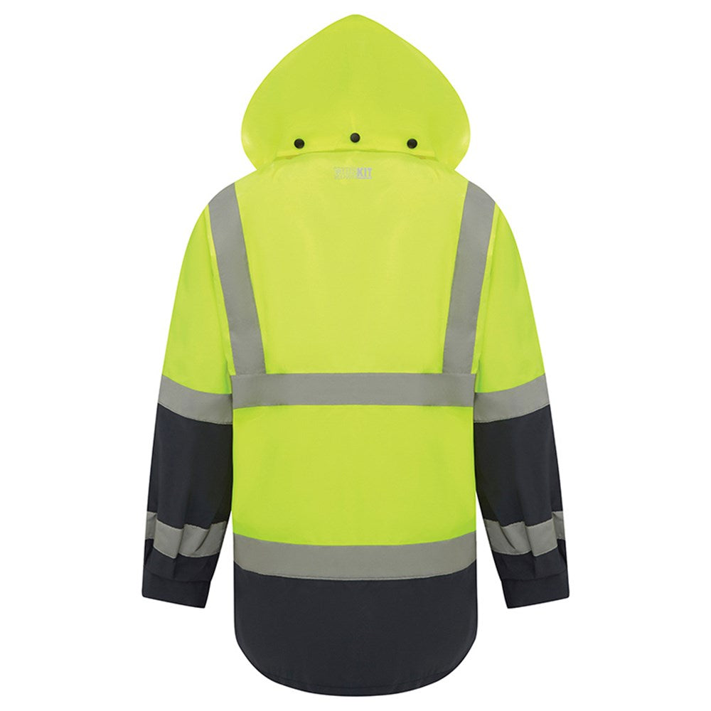 Hi Vis Taped 2 Tone Waterproof Rain Jacket - 2 Colour Options in Various Sizes
