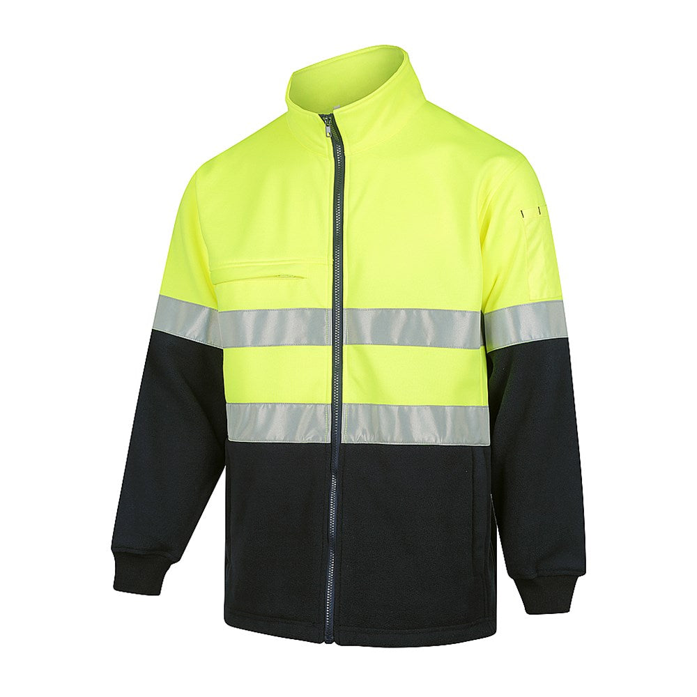 Hi Vis 2 Tone Zip Through Taped Fleece Jumper - 2 Colour Options in Various Sizes