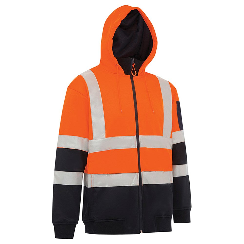 Hi Vis 2 Tone Full Zip Tech Fleece Taped Hoodie - 2 Colour Options in Various Sizes