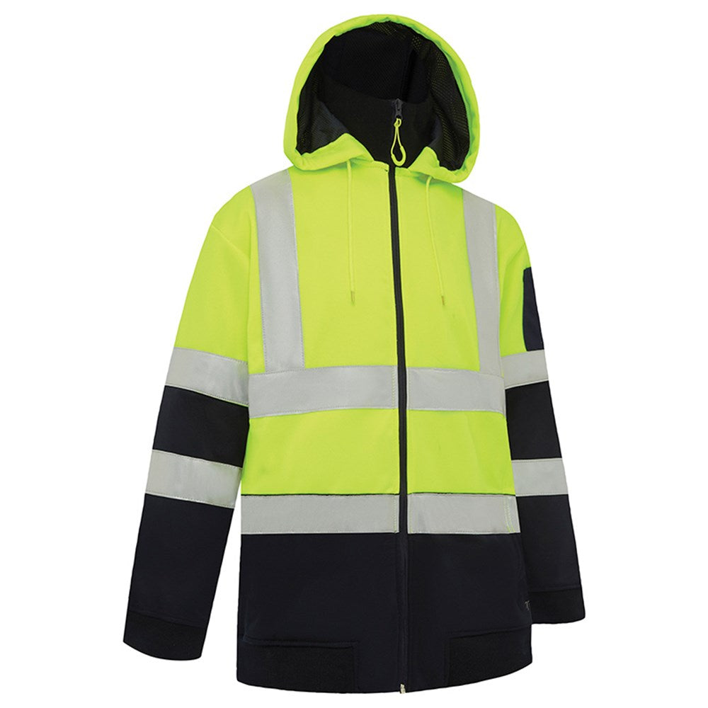 Hi Vis 2 Tone Full Zip Tech Fleece Taped Hoodie - 2 Colour Options in Various Sizes