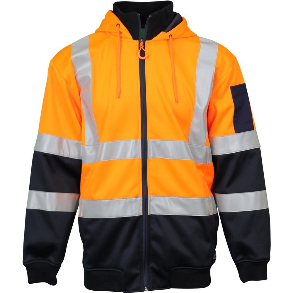 Hi Vis 2 Tone Full Zip Tech Fleece Taped Hoodie - 2 Colour Options in Various Sizes