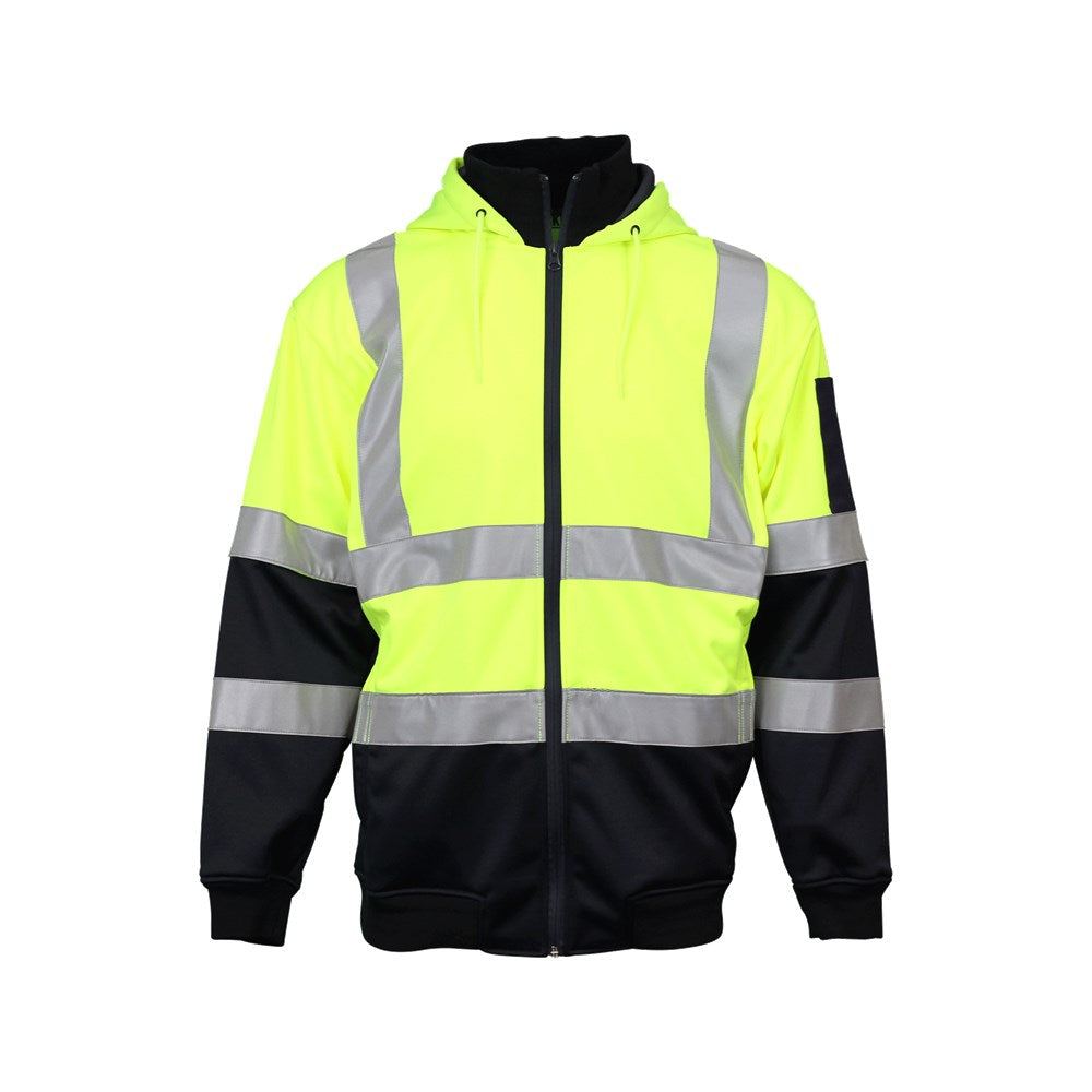 Hi Vis 2 Tone Full Zip Tech Fleece Taped Hoodie - 2 Colour Options in Various Sizes