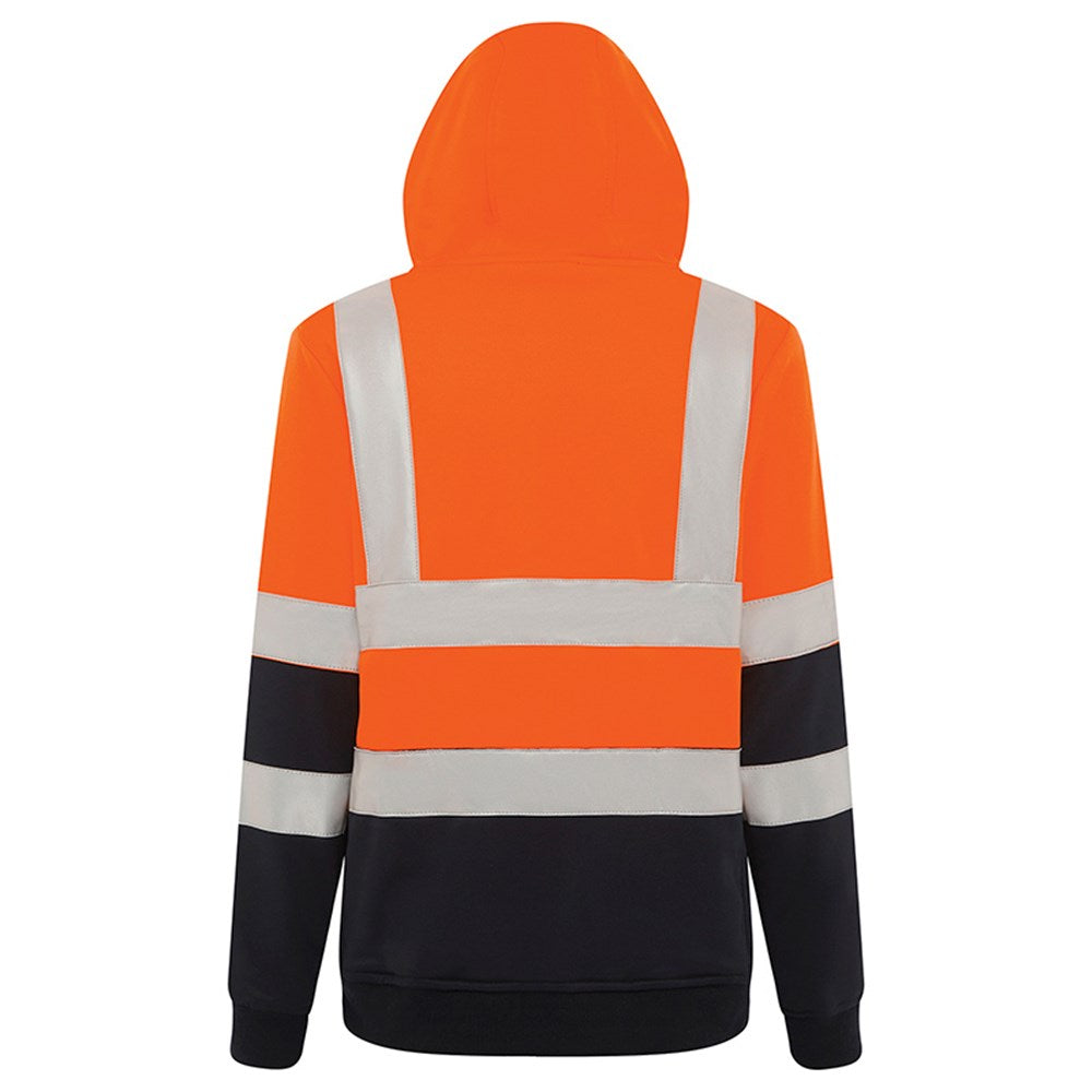 Womens Hi Vis Full Zip Tech Fleece Taped Hoodie - 2 Colour Options in Various Sizes