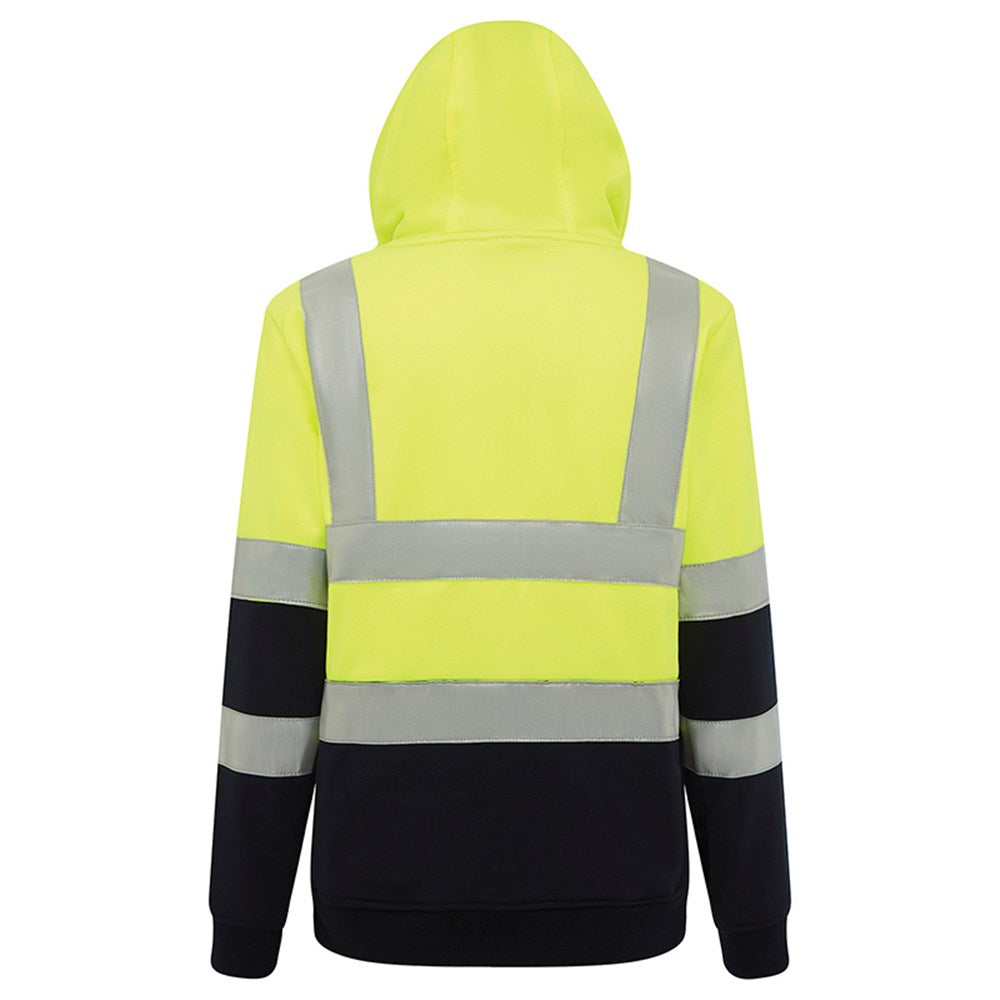 Womens Hi Vis Full Zip Tech Fleece Taped Hoodie - 2 Colour Options in Various Sizes
