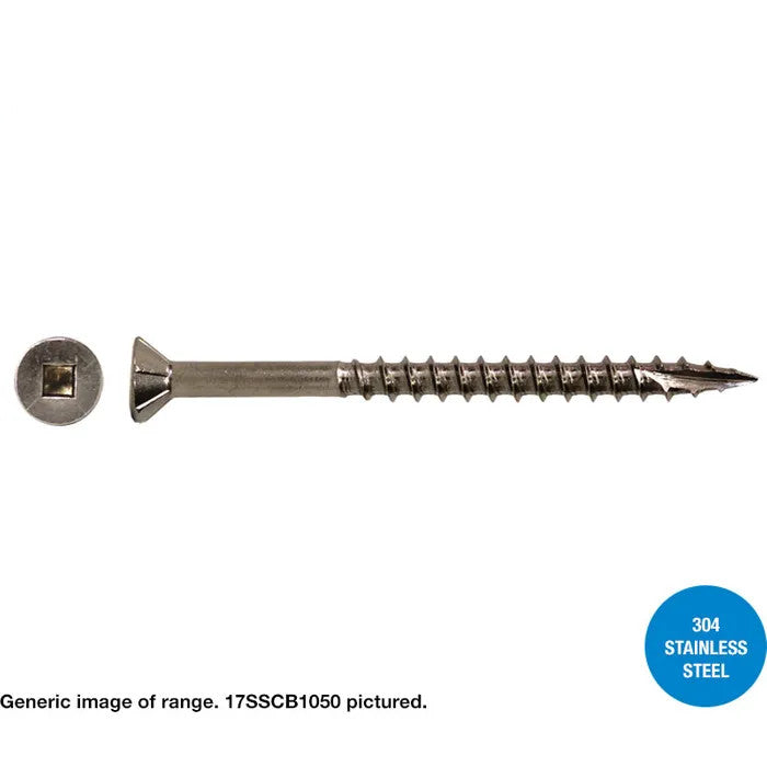 Macsim Type 17 Decking Screws (Square Drive) 304 Stainless Steel - Various Sizes & Quantities