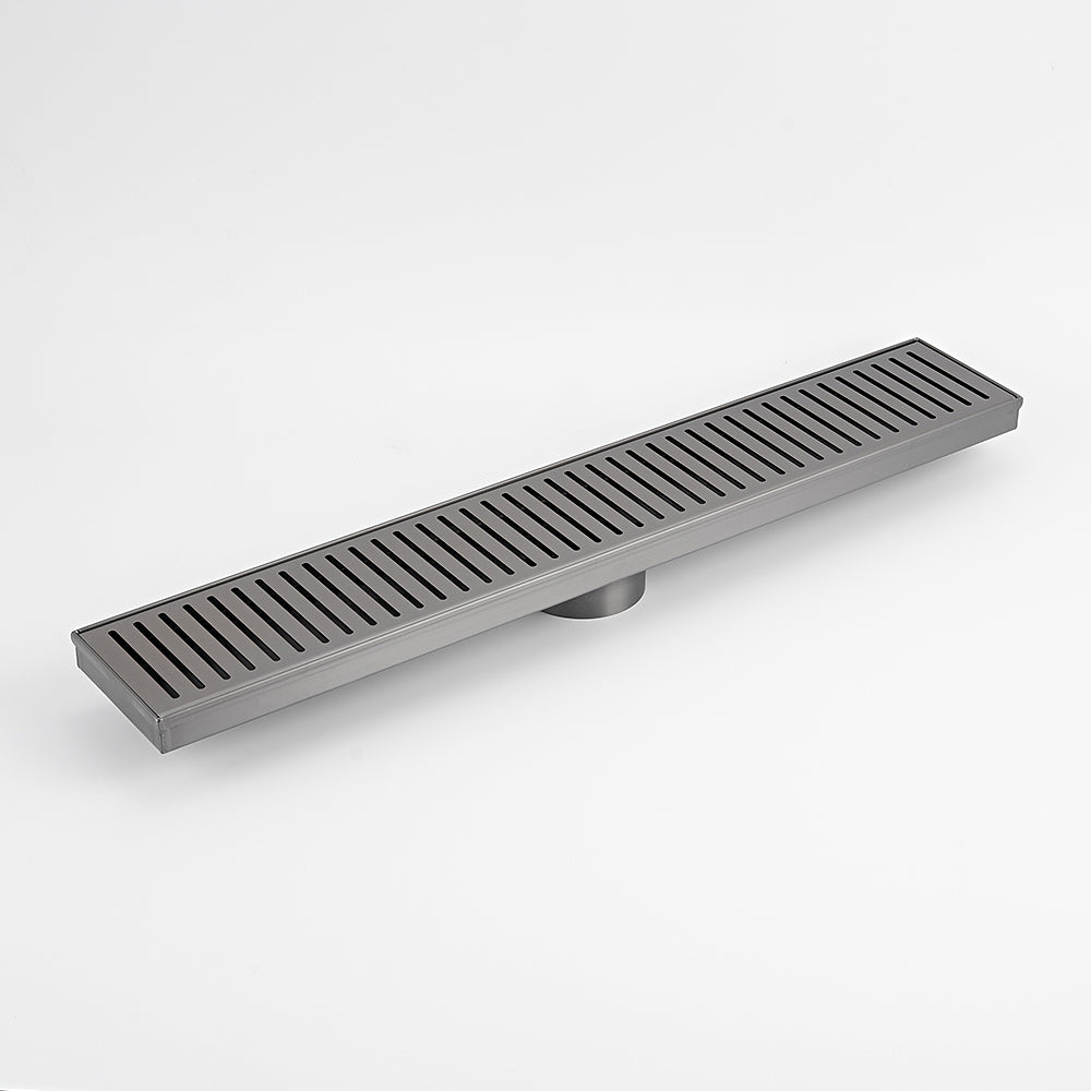 Radiant Gun Metal Grey Linear Slotted Floor Grate 100mm - in Various Lengths x 74mm Outlet
