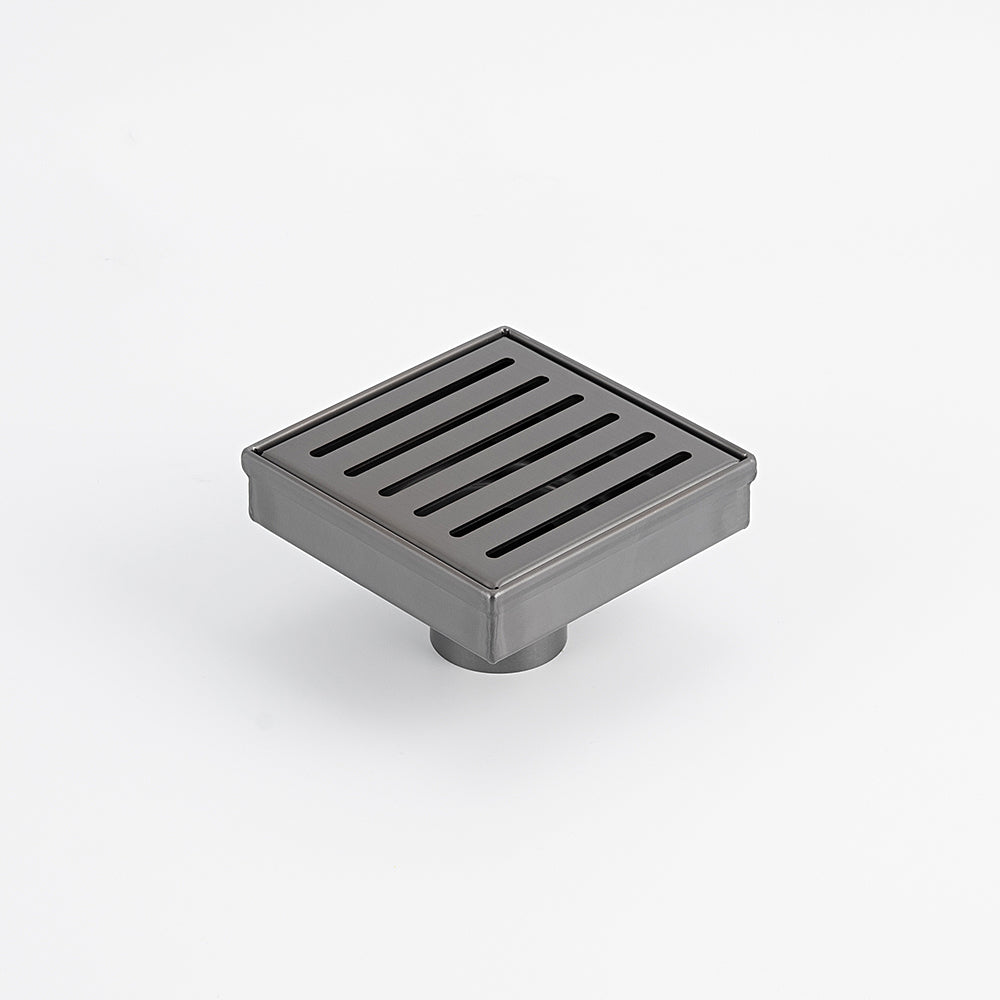 Radiant Gun Metal Grey Square Slotted Floor Grate - 100mm x 100mm x Outlet Diameter