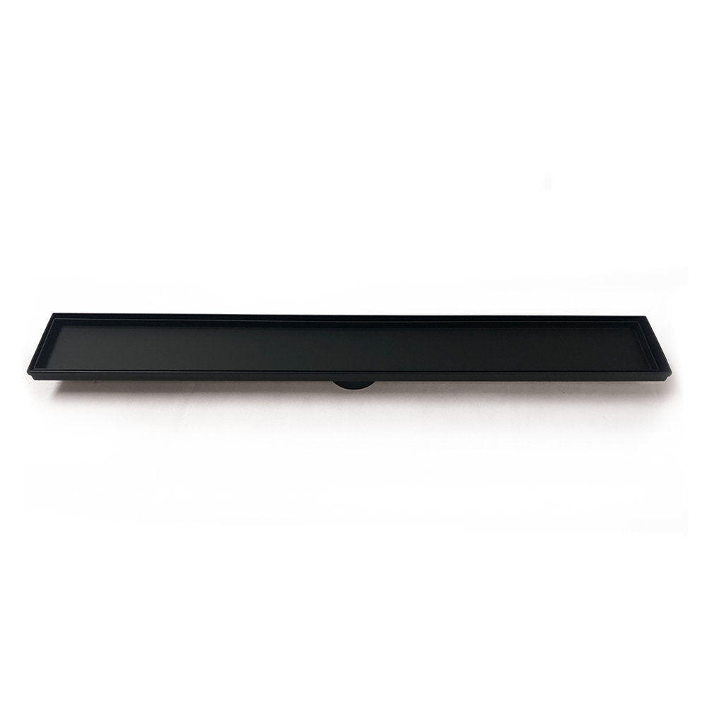 Radiant Matt Black Tile Insert Linear Shower Grate - Various Length Options in 2 Outlet Sizes