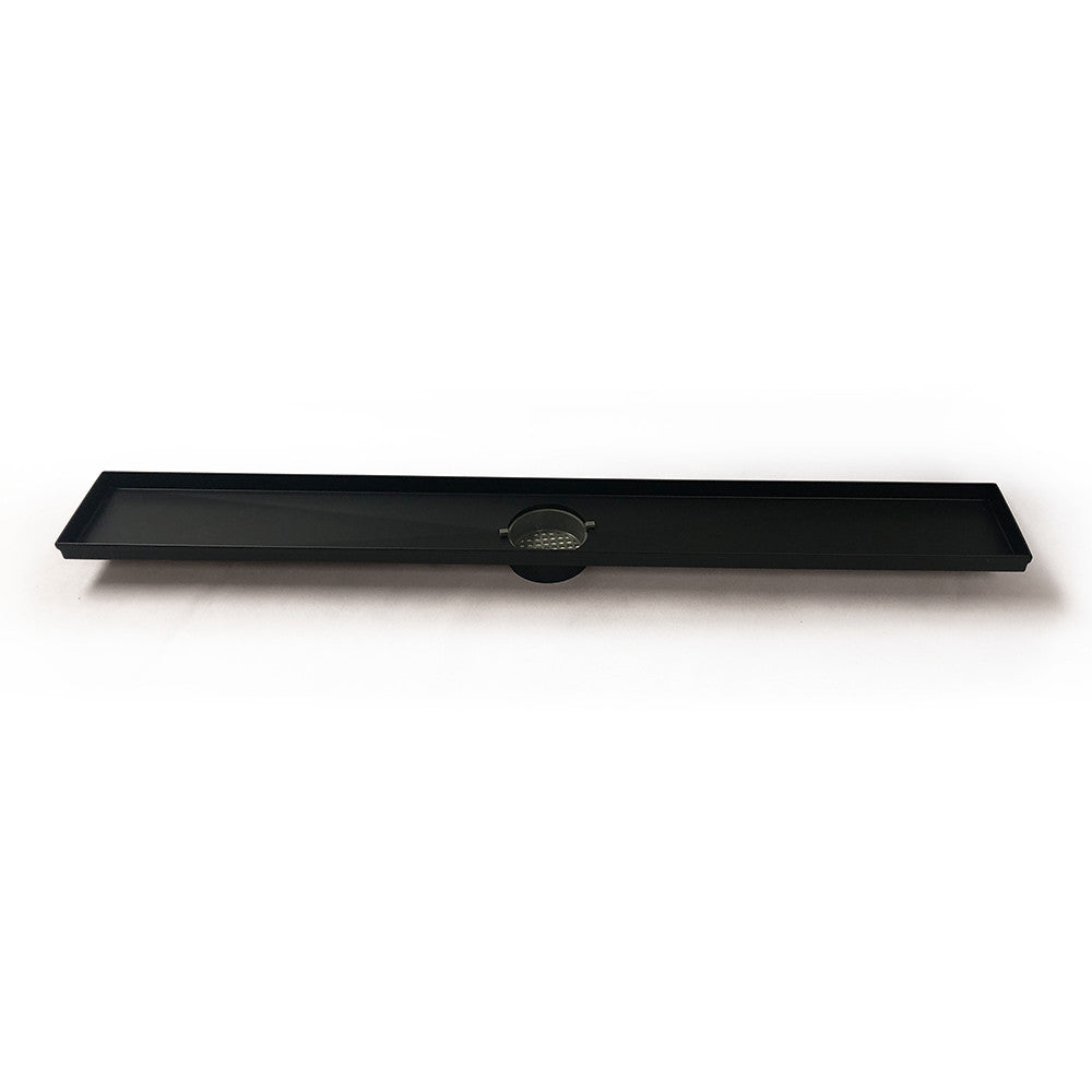 Radiant Matt Black Tile Insert Linear Shower Grate - Various Length Options in 2 Outlet Sizes