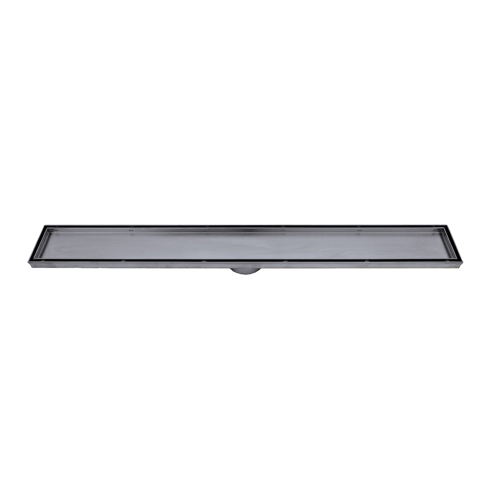 Radiant Gun Metal Grey Nickel 316 Stainless Steel Linear Tile Insert Shower Grate - 4 Length Options x 74mm Outlet