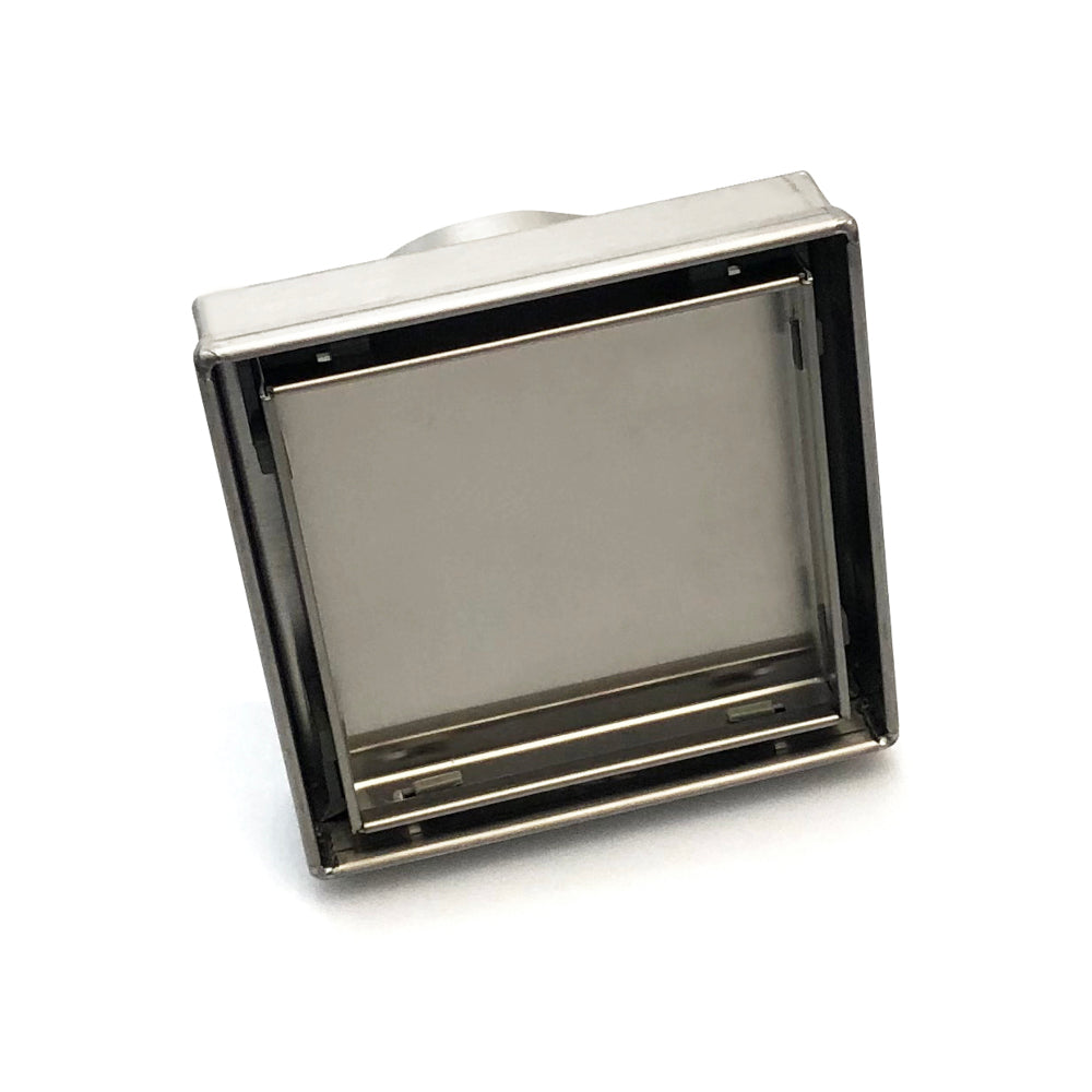Radiant 316 Stainless Steel Square Tile Insert Shower Grate - 2 Size Options in 3 Outlet Sizes
