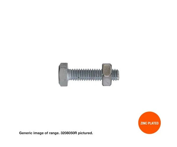 Zinc Plated Hex Bolt & Nut