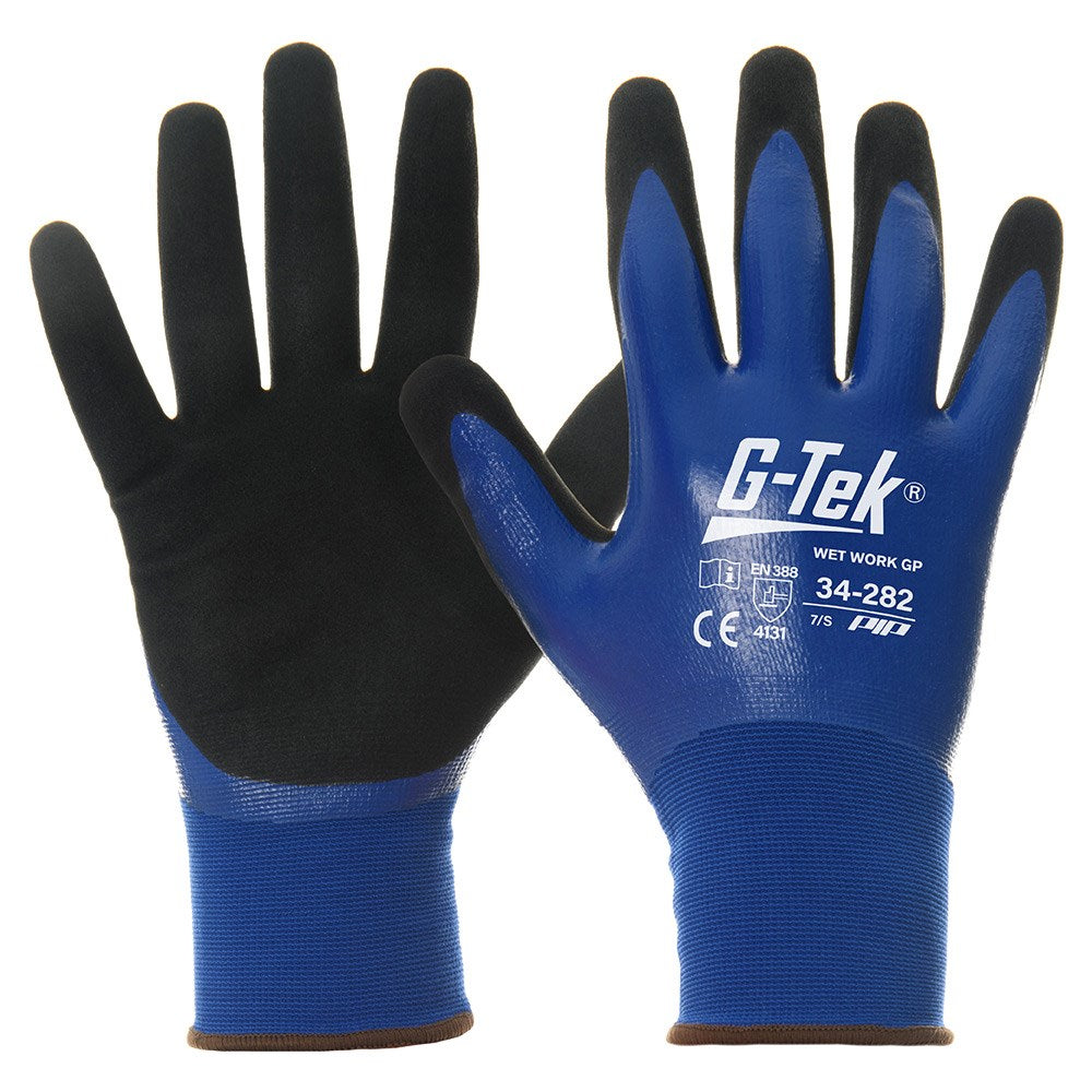 G-Tek Wet Work Touch Screen Gloves - 12 Pairs in 6 Size Options
